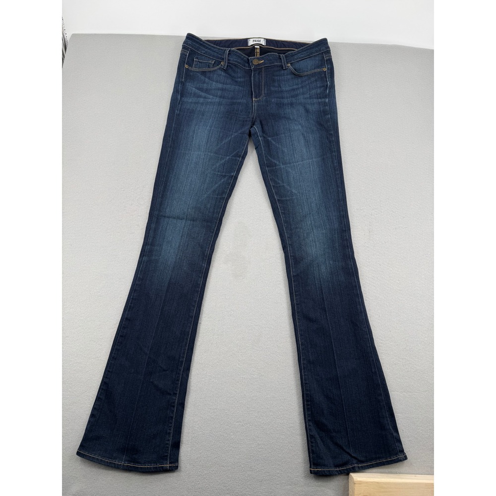 Paige Manhattan Bootcut Jeans Womens 31 Mid-Rise Armstrong Dark Blue Wash Denim